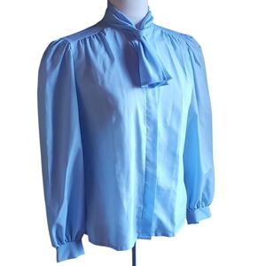 Vintage Judy Bond Light Bue Blouse